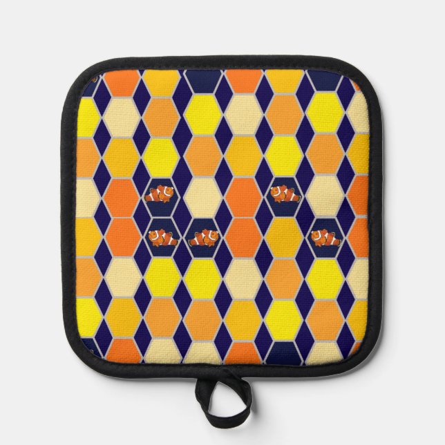 Clownfish Hand Drawn Art Pot Holder (Front)