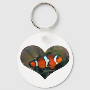 Clownfish Heart Keychain