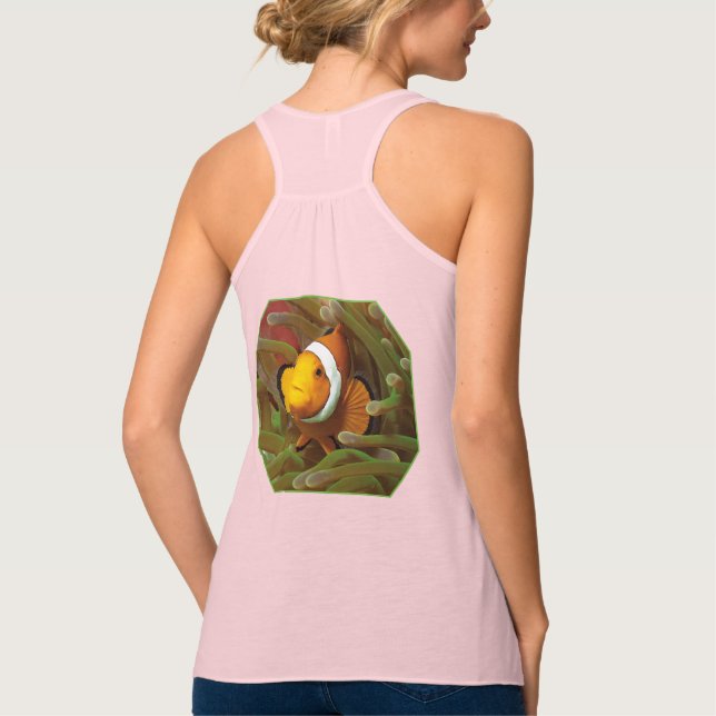 Clownfish in green anemone. Photographic Design |  Singlet (Back)