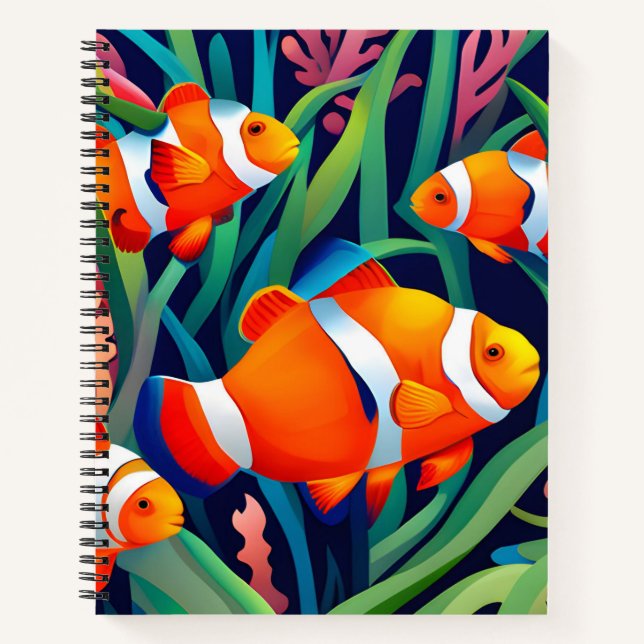Clownfish In Seaweed Notebook (Front)