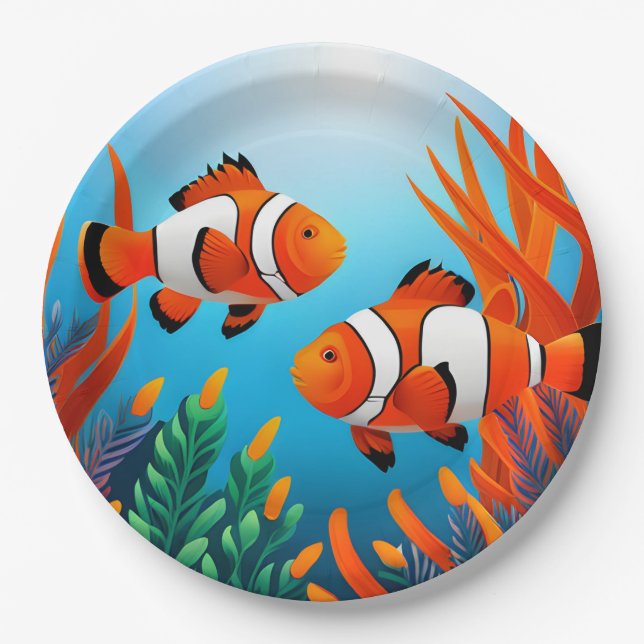 Clownfish In Seaweed Paper Plate (Front)