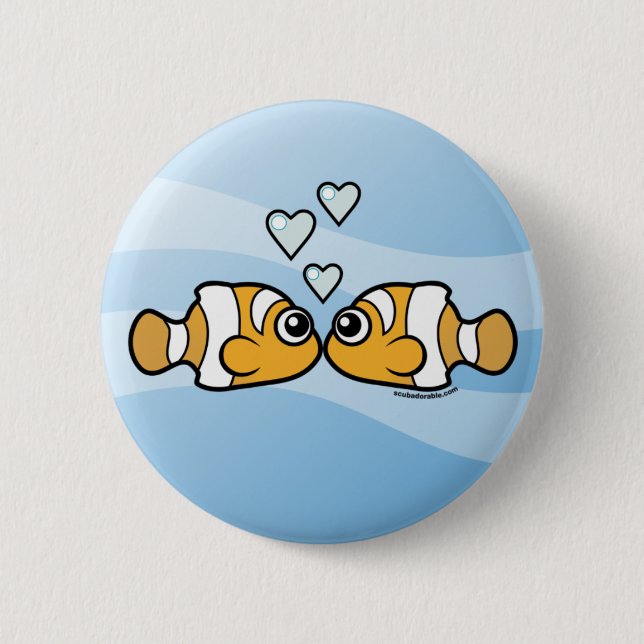 Clownfish Love 6 Cm Round Badge (Front)