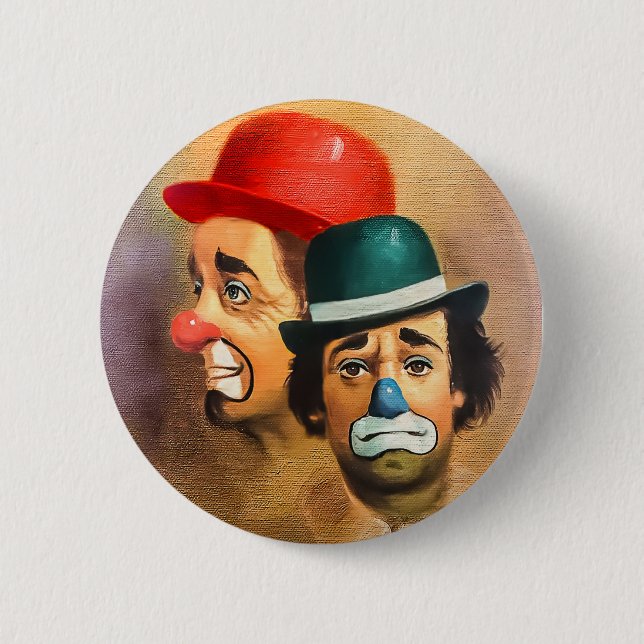 Clowns  6 cm round badge (Front)