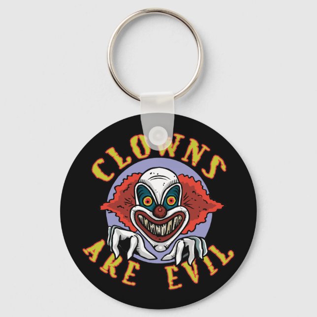 Clowns are Evil Keychain (Front)