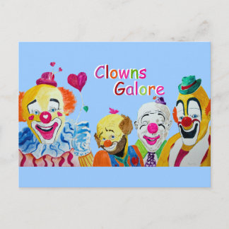 Clowns Galore Postcard