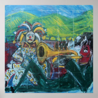 CLOWNS TRUMPET PLAYER POSTER