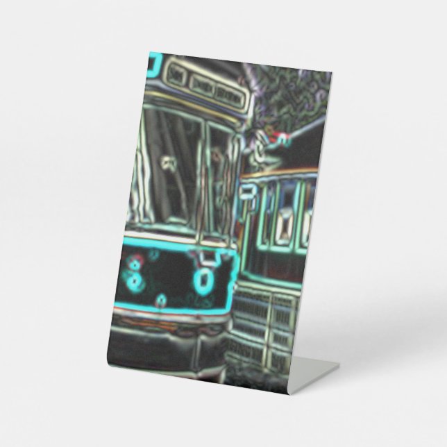 CLRV Neon at stn 10cm x 15cm Pedestal Sign (Front)