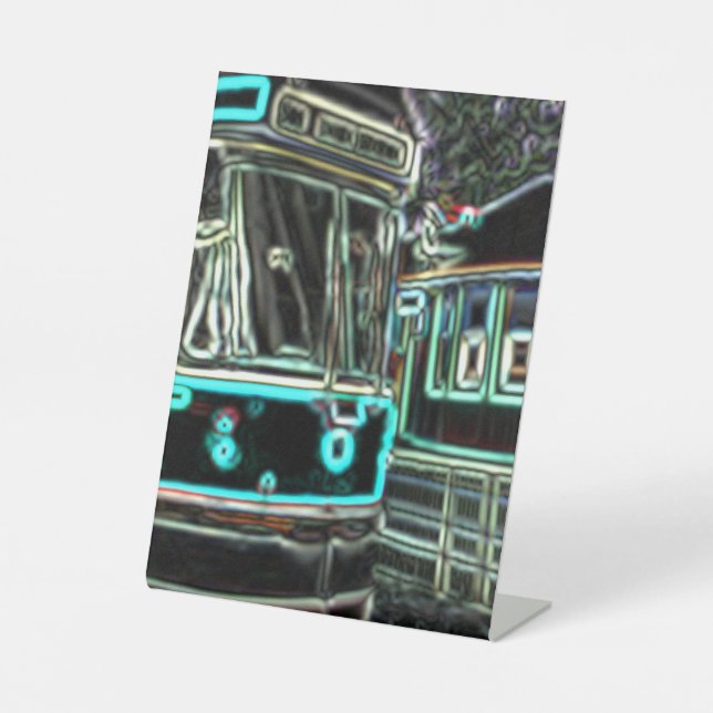 CLRV Neon at stn 15cmx20cm Pedestal Sign (Front)