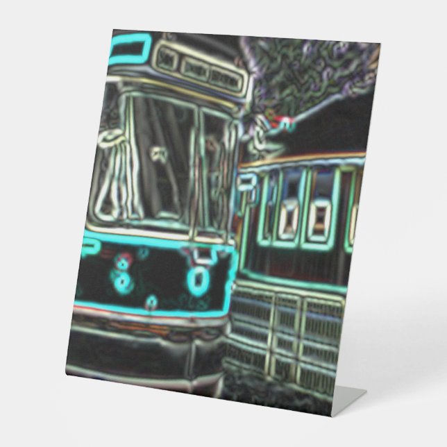 CLRV Neon at stn 25cmx30cm Pedestal Sign (Front)