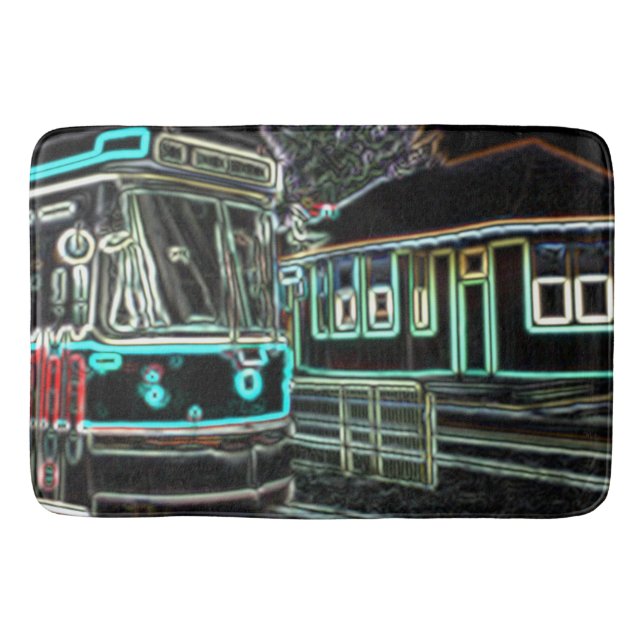 CLRV Neon at stn Large Bath Mat (Front)