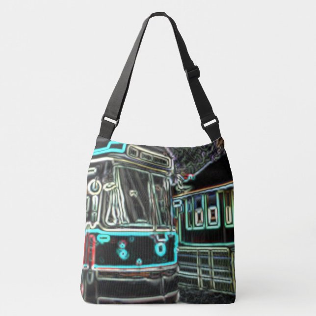 CLRV Neon at stn Large Cross Body Bag (Front)