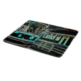 CLRV Neon at stn Large Glass Cutting Board