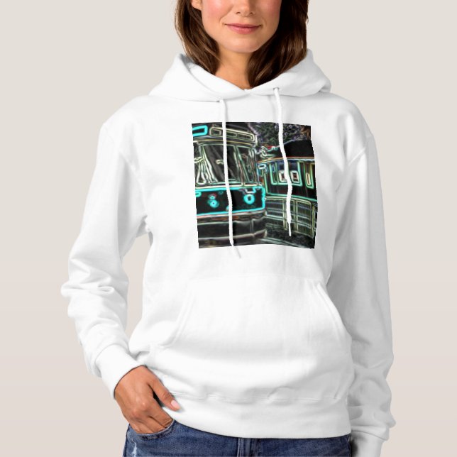 CLRV Neon at stn Women's Basic Hooded Sweatshirt (Front)