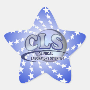 CLS FunBlue LOGO - CLINICAL LABORATORY SCIENTIST Star Sticker