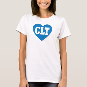 CLT Charlotte NC Heart Design – Bold Blue Varsity T-Shirt