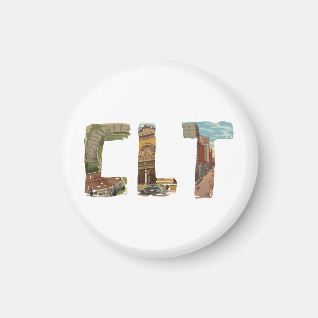 CLT Charlotte North Carolina magnet (Front)