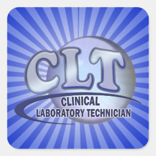 CLT FunBlue LOGO - CLINICAL LABORATORY TECHNICIAN Square Sticker