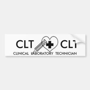 CLT HEART SYRINGE CLINICAL LAB TECH BUMPER STICKER