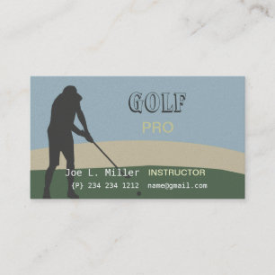 Club-and-Ball Sport  Golfer Golf Instructor Business Card