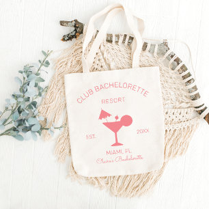 Club Bachelorette Martini Beach Wedding Welcome Tote Bag