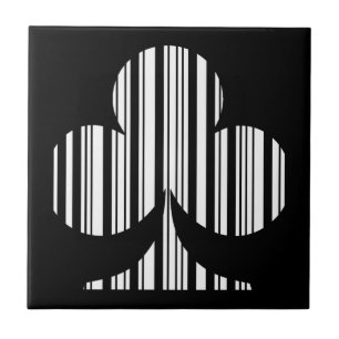 CLUB BAR CODE Playing Card Suit Barcode Pattern Tile