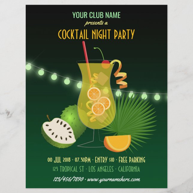Club/Corporate Cocktail Night Party invitation Flyer (Front)