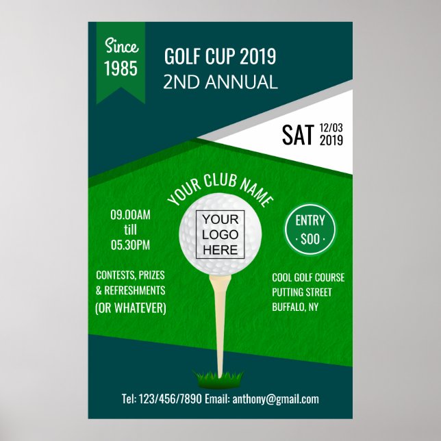 Club/Corporate Golf Tournament add logo Poster (Front)
