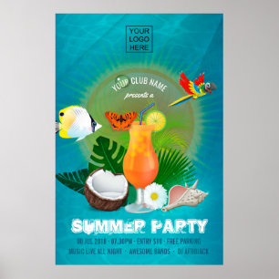 Club/Corporate Summer Cocktail Party Invitation Poster