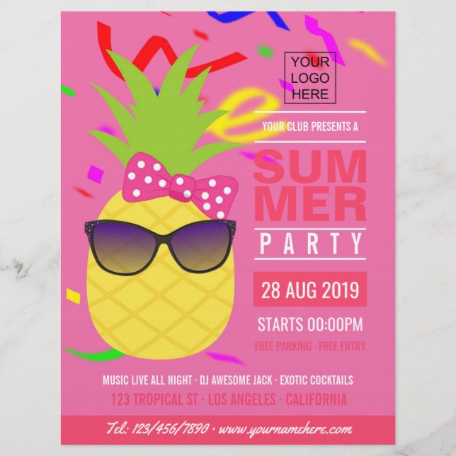 Club/Corporate Summer Party add logo and photo Flyer (Front)