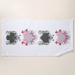 Club, Diamond, Spade, Heart Beach Towel