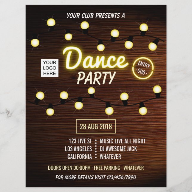 Club DJ Dance Music Party add logo and photo Flyer (Front)