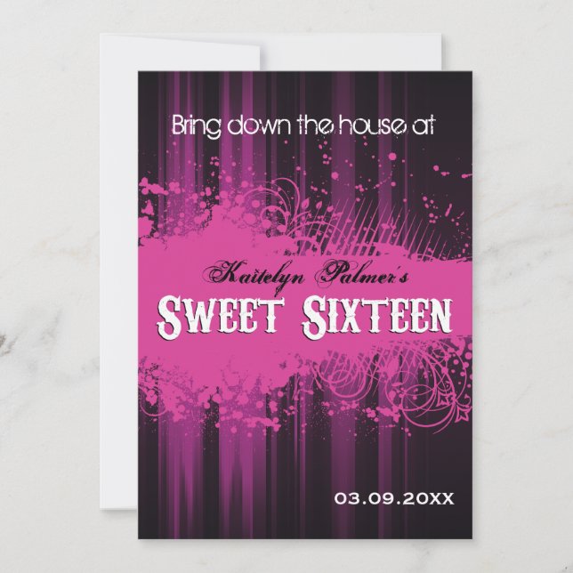 Club Flyer Look Sweet 16 Invitation (Front)