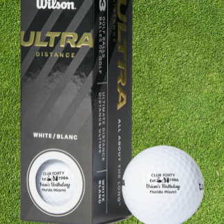 Club Forty Birthday golf Personalised 40th Bday Balls