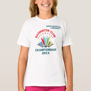 Club League Organisation Team Name Badminton T-Shirt