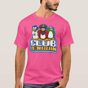 Club Penguin Logo With Characters T-Shirt