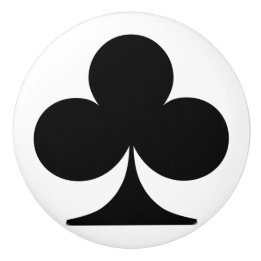 Club Playing Card Shape Ceramic Knob
