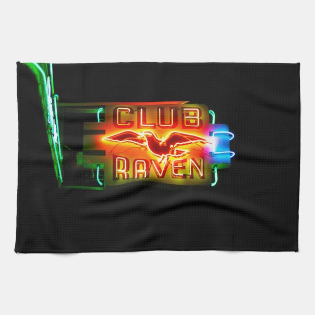 Club Raven Tea Towel (Horizontal)