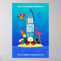 Club Summer Beach Party add logo advertisement