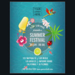 Club Summer Festival custom add photo and logo Flyer<br><div class="desc">Personalised Summer Festival Invitation Flyers versatile for any type of club/association or organisation.</div>