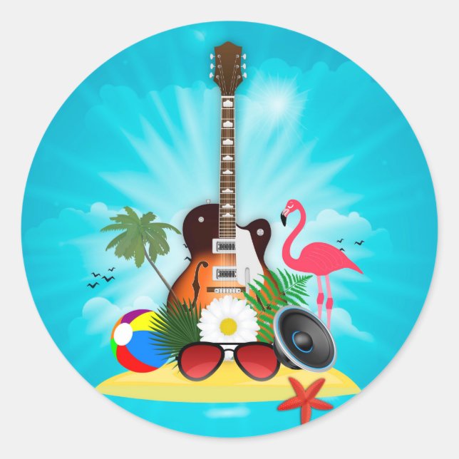 Club Summer Music Festival Classic Round Sticker (Front)