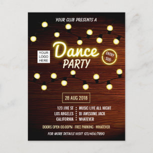 Club Summer Music Festival Dance Party Postcard
