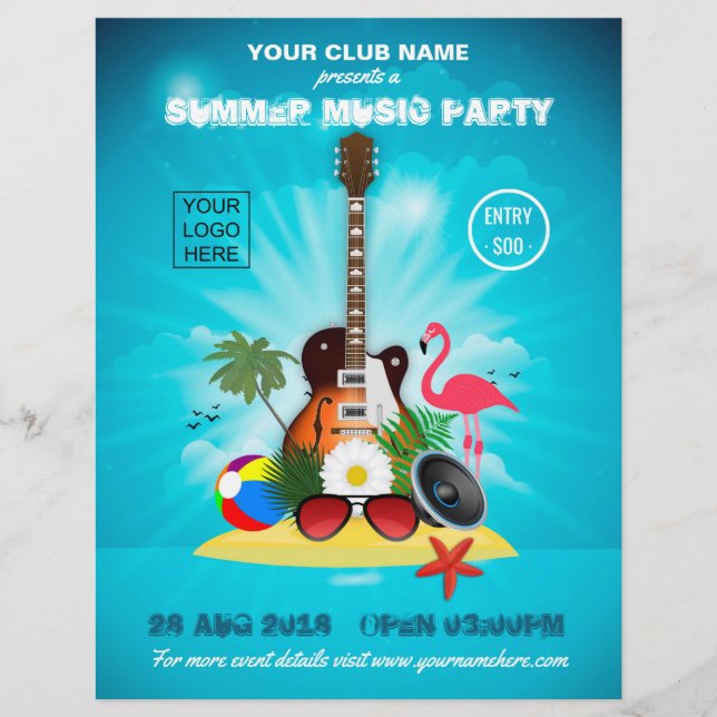 Club Summer Music Party add logo and photo Flyer (Front)