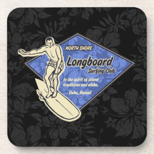 Club Surfing Diamond Hawaiian Tiki Bar Coasters