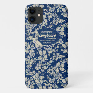 Club Surfing Longboard Logo and Hibiscus Hawaiian Case-Mate iPhone Case