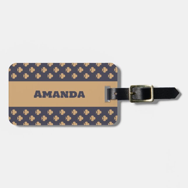 Club Symbol Pattern Bright Grey  Luggage Tag (Front Horizontal)