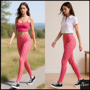Club Symbol Pattern Dark Pink Leggings