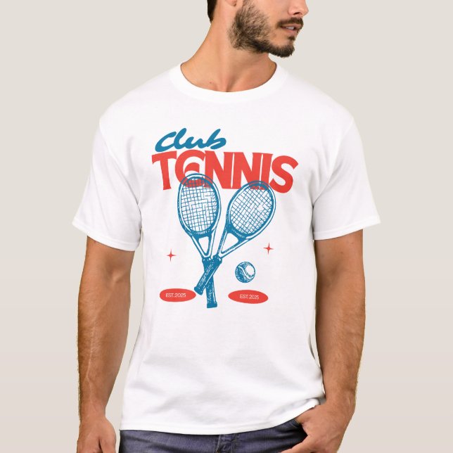 Club Tennis Vintage T-Shirt | Retro Racket Design (Front)