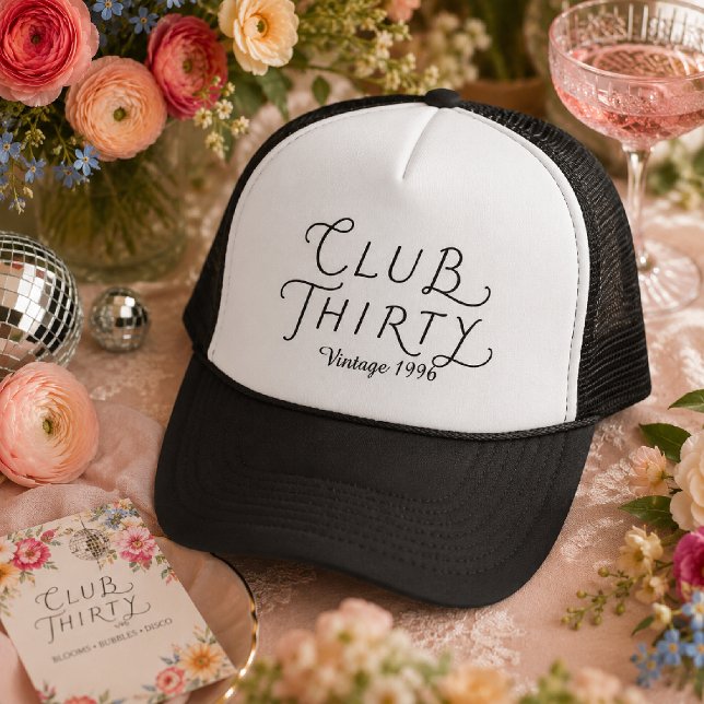 Club Thirty Personalised Birthday Trucker Hat (Creator Uploaded)