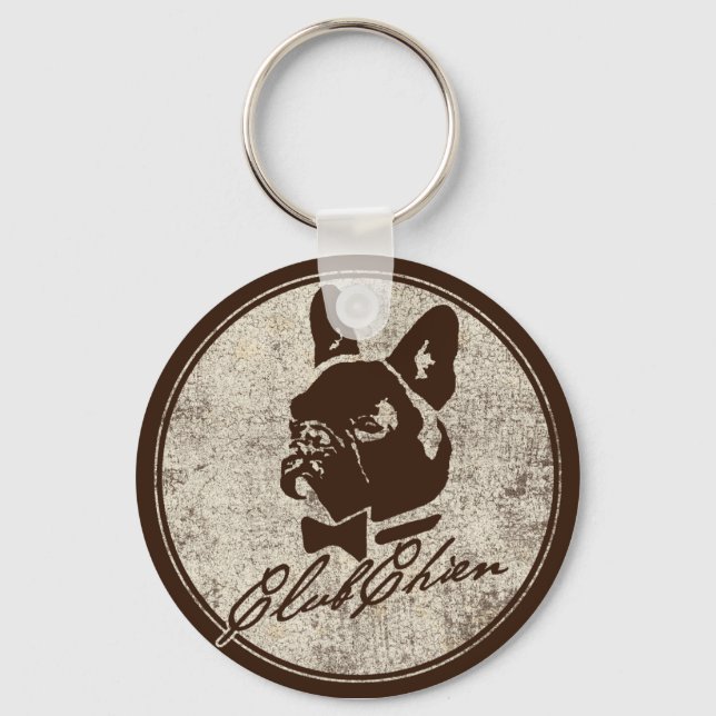 CLUBCHIEN Distress logo Key Ring (Front)