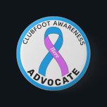 Clubfoot Awareness Advocate Ribbon White Button<br><div class="desc">Clubfoot Awareness Advocate Ribbon White Button for awareness and support for people with clubfoot.</div>